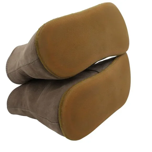 ANYA'S SHOP Women's Rosa Zipper Boots in Taupe Nubuck Size 40 Barefoot Booties - Picture 6 of 8